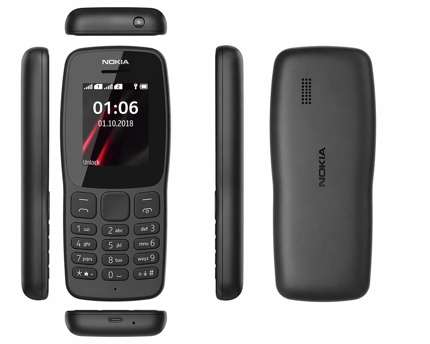 Nokia 106 2018 Black Unlocked